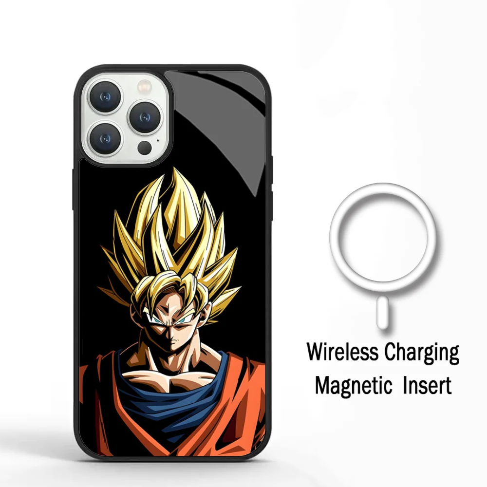 D-Dragon Balls Goku Saiya Phone Case For IPhone 11 12 13 14 15 Plus Pro Max Mirror Acrylic Cover For Magsafe