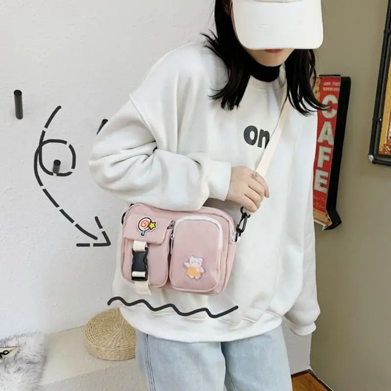 

Versatile Canvas Crossbody Bag for Students Spacious Capacity Shoulder Sling Bags Multi functional Design 20CA