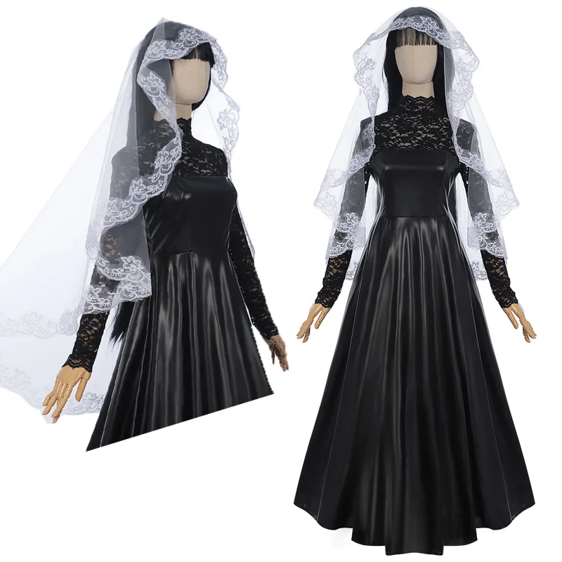 

Osaragi Cosplay Costume Imitation Leather Dress Long Wedding Dress Veil Gothic Taro Sakamoto Anime SAKAMOTO DAYS Osaragi Cosplay