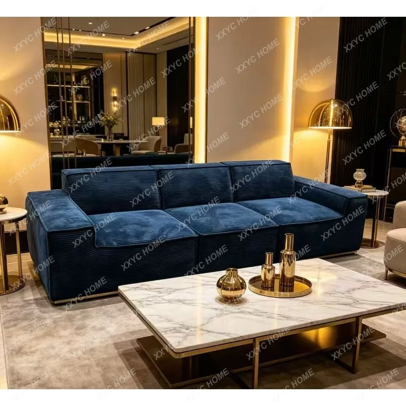 Pure sponge compressed sofa, vacuum molded modular one-piece design, minimalist living room fabric sofa