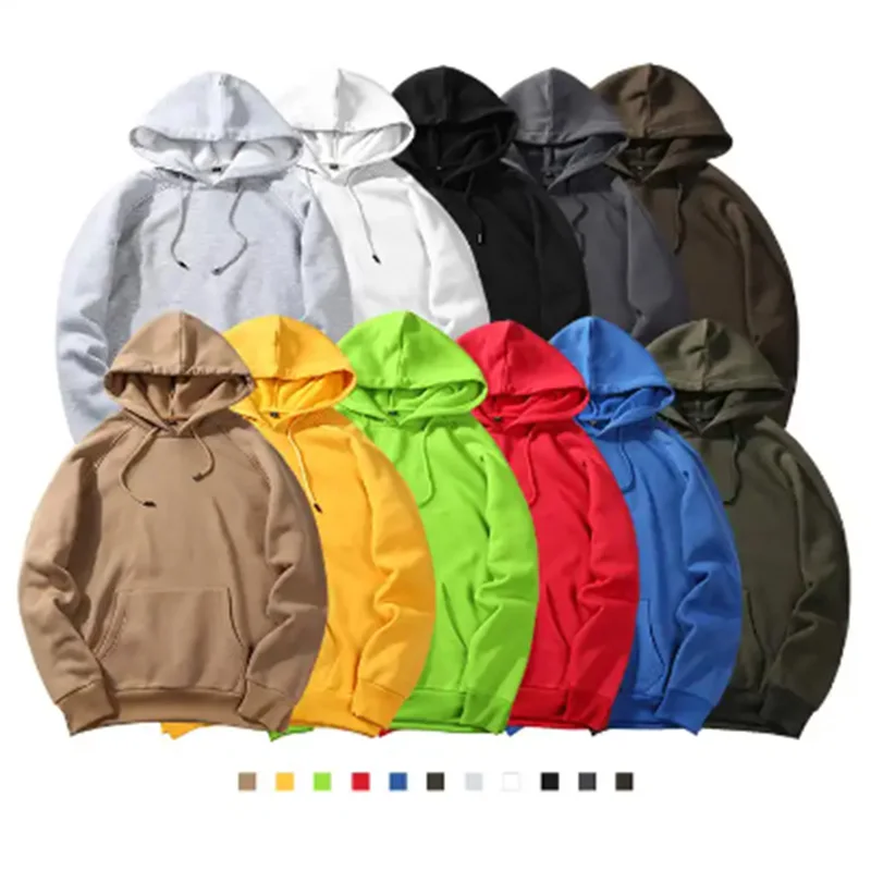 

500g Fleece Mens Solid Color Harajuku Street Sweatshirt Hoodie Long Sleeves Casual Baggy Clothes Tops Hip Hop Sports Pullover