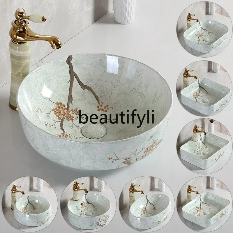 

smt03A ss новая китайская столешница, умывальник, туалетная художественная керамика, раковина в национальном стиле, ретро, балкон, одинарная раковина s03