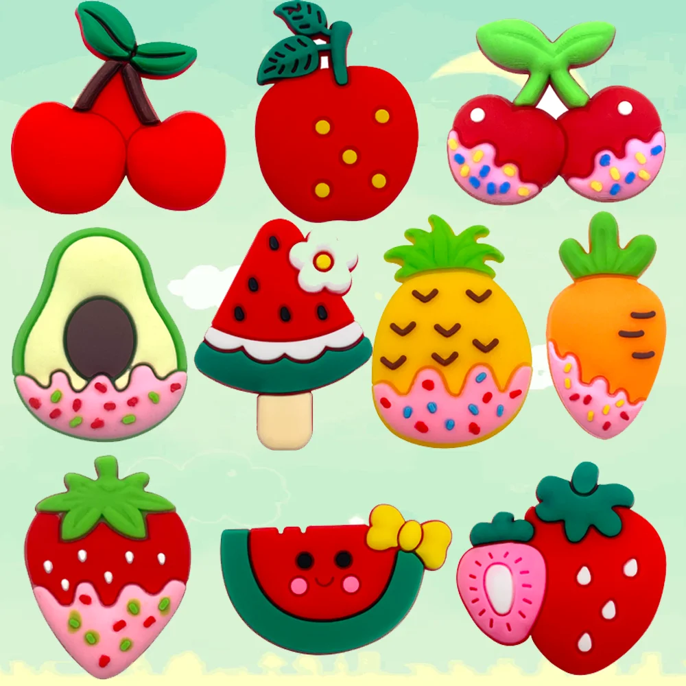 

1/10Pcs strawberry Shoe Charms for Sandals Decoration Shoe Accessories Charms Teens Girls Favor Gifts