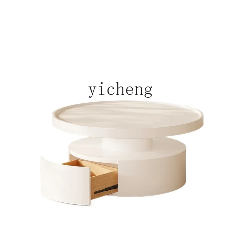 

Tqh round Tea Table Combination Living Room Home Minimalist Creative Retro Black Side Table