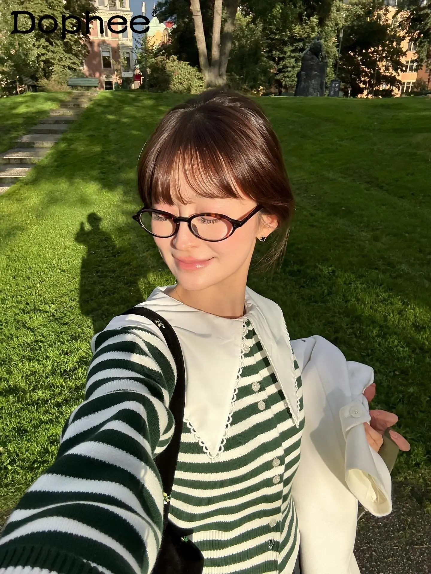 

Японский классический эстетичный вязаный свитер с широким воротником и эффектом двухслойности, весна 2026, новинка, милый повседневный универсальный топ для девушек