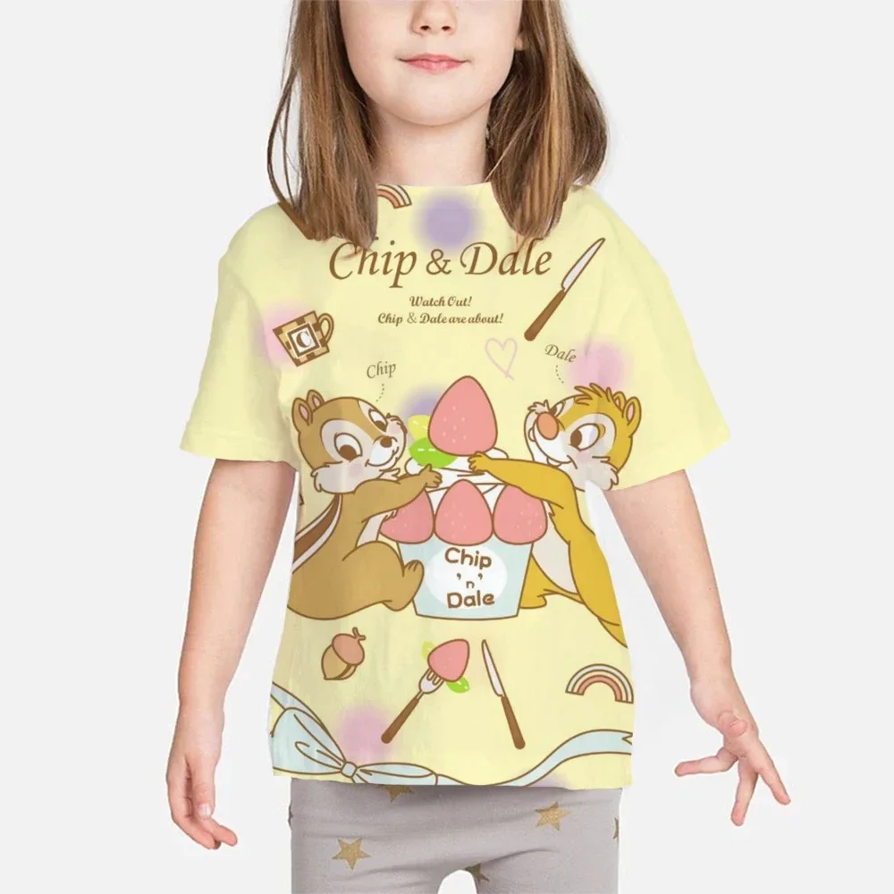 Chip \'n\' Dale 3D Print Tshirts for Boys Girls Tops Children Short Sleeve Fashion Cartoon T-shirt Boy Girl Tees Baby Kids T-shirt