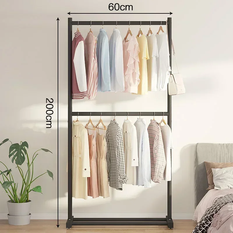 Heavy Duty Clothes Rack Floor Stand Space Saver Industrial Clothes Hanger Outdoor Balcony No Slip Porte Manteau Room Furniture