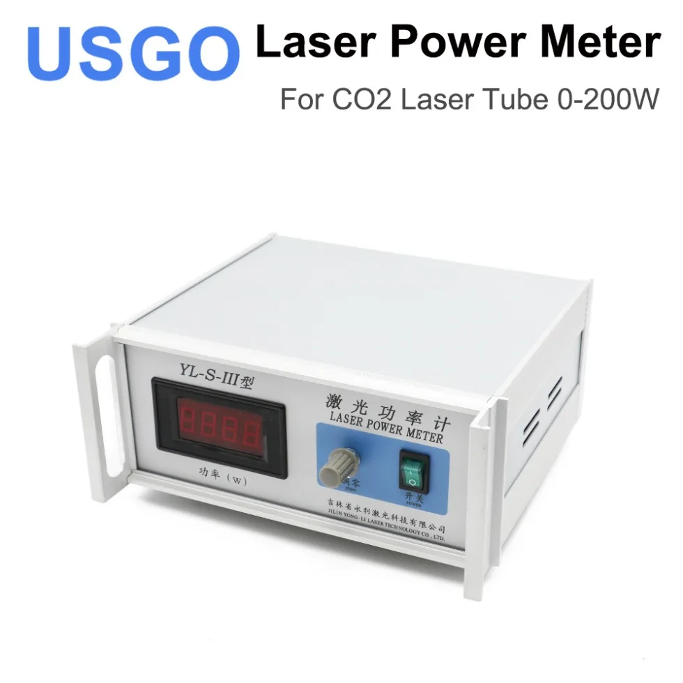 

USGO Benchtop Power Meter YL-S-III 0-200W Meter Test Range 0-200W Use Wavelength 10.6um Voltage AC 220V For CO2 laser tubes