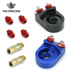 PQY - Aluminum Oil Cooler Kit Oil Filter Sandwich Adapter Turbo T3 T4 Engine Plate 10AN PQY6723