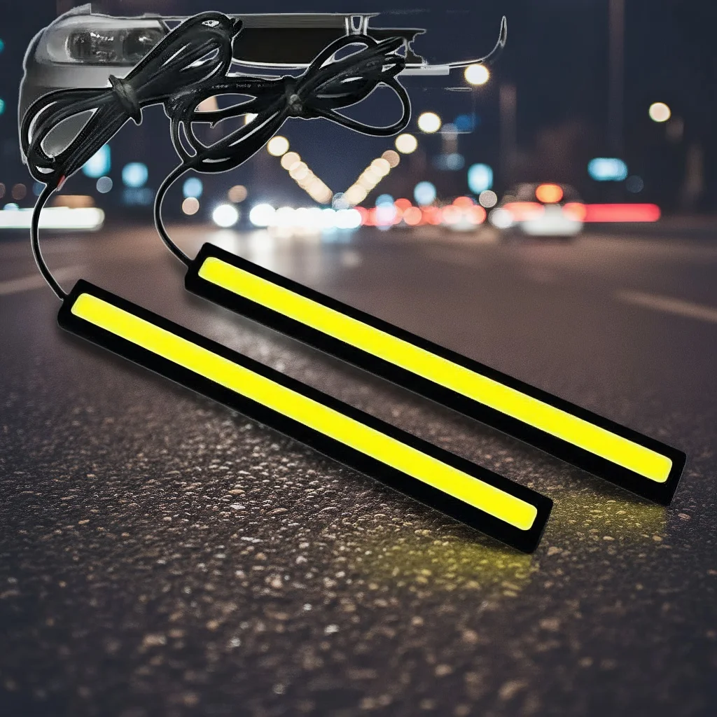 2 Stück 17 cm LED-COB-Nebelscheinwerfer – 12 V DRL-Streifen 6500 K