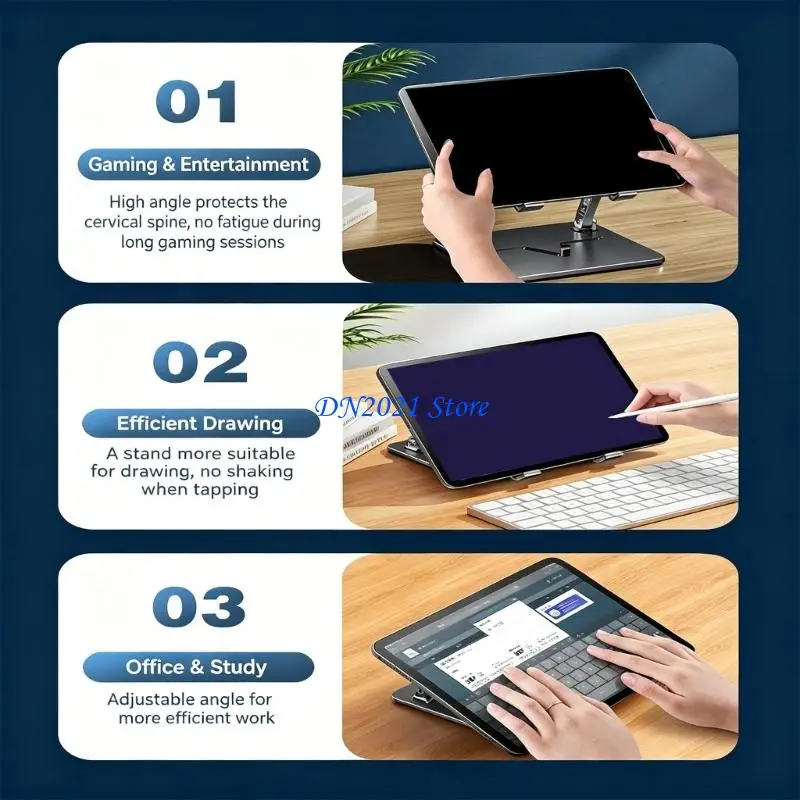 F3KE Lightweight Aluminum Laptop Stand For Enhances Cooling And Stability Works With 9.7 To 17.3Inch Tablets