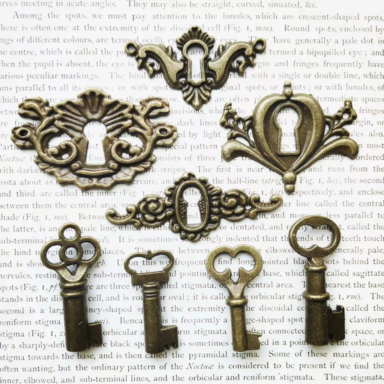 [MET015] Keys and Keyholes Retro Metal Accessories   Junk Journal Scrapbook