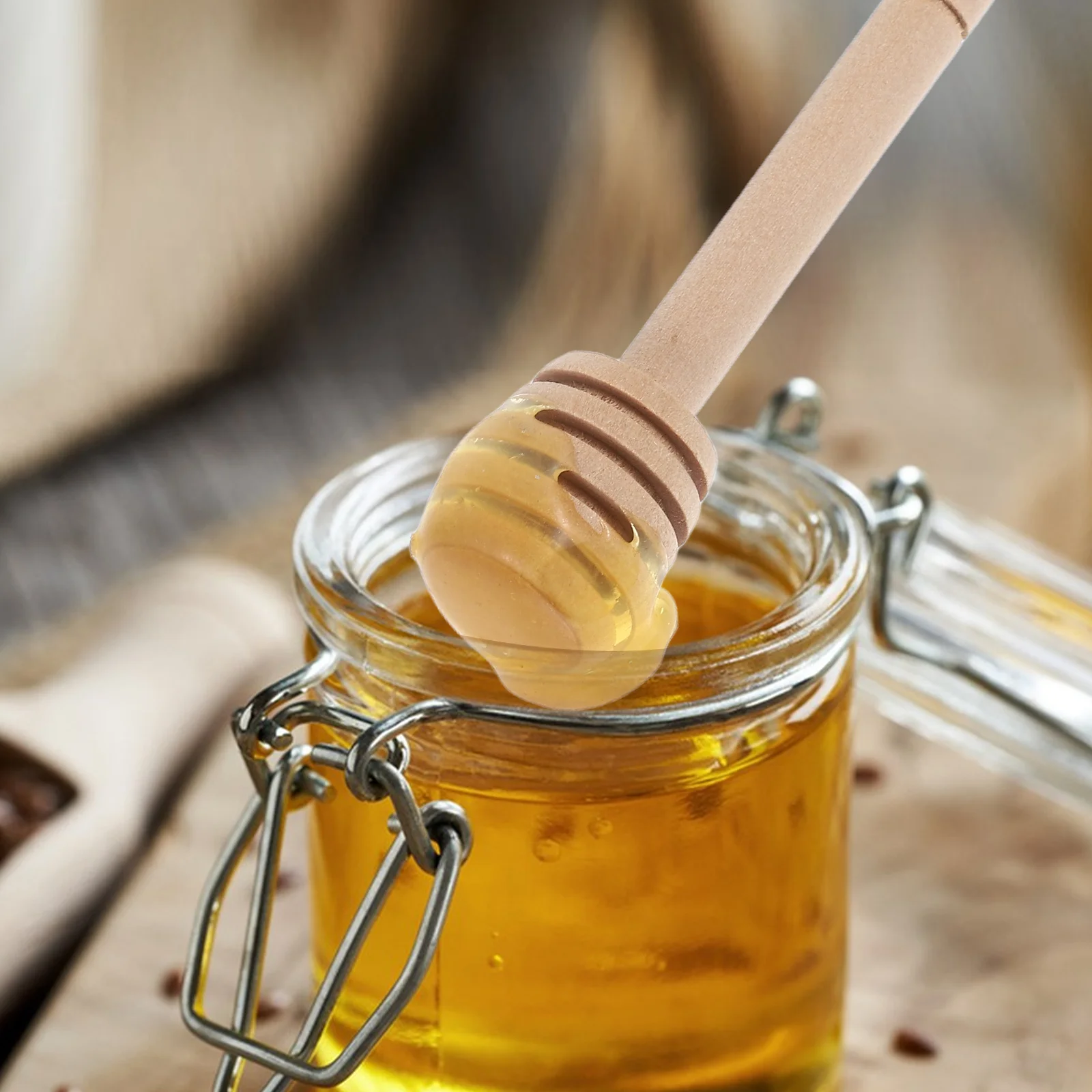 

1pc Honey Sticks Wooden Honey Dipper For Jam Syrup Coffee Stirring Kitchen Utensil Drink Swizzle Stick Bar Accessories