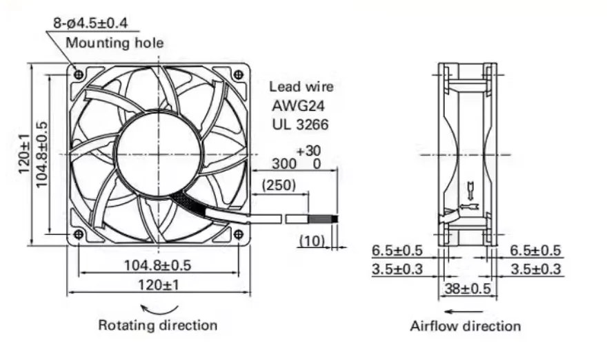 Ventola di raffreddamento per server SANYO DENKI 9WV1212P1J001 DC 12V 3A 120x120x38mm a 4 fili