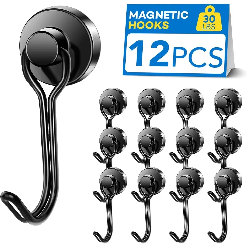 Griffes aimantées 30lbs+ pour cabines de croisière, réfrigérateurs, cuisine, grills, plage et vacances (12 pack)