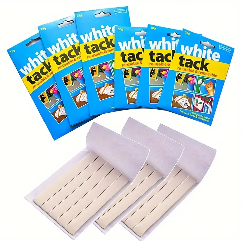 White Tack Multipack: masilla adhesiva reutilizable, segura para paredes, no tóxica y extraíble para carteles, marcos de fotos y decoraciones