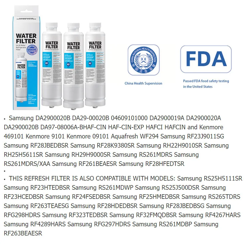 2/6 unidades de filtro de carbono para geladeira DA29-00020B purificador de água de substituição para Samsung Natural substitui DA29-00020B