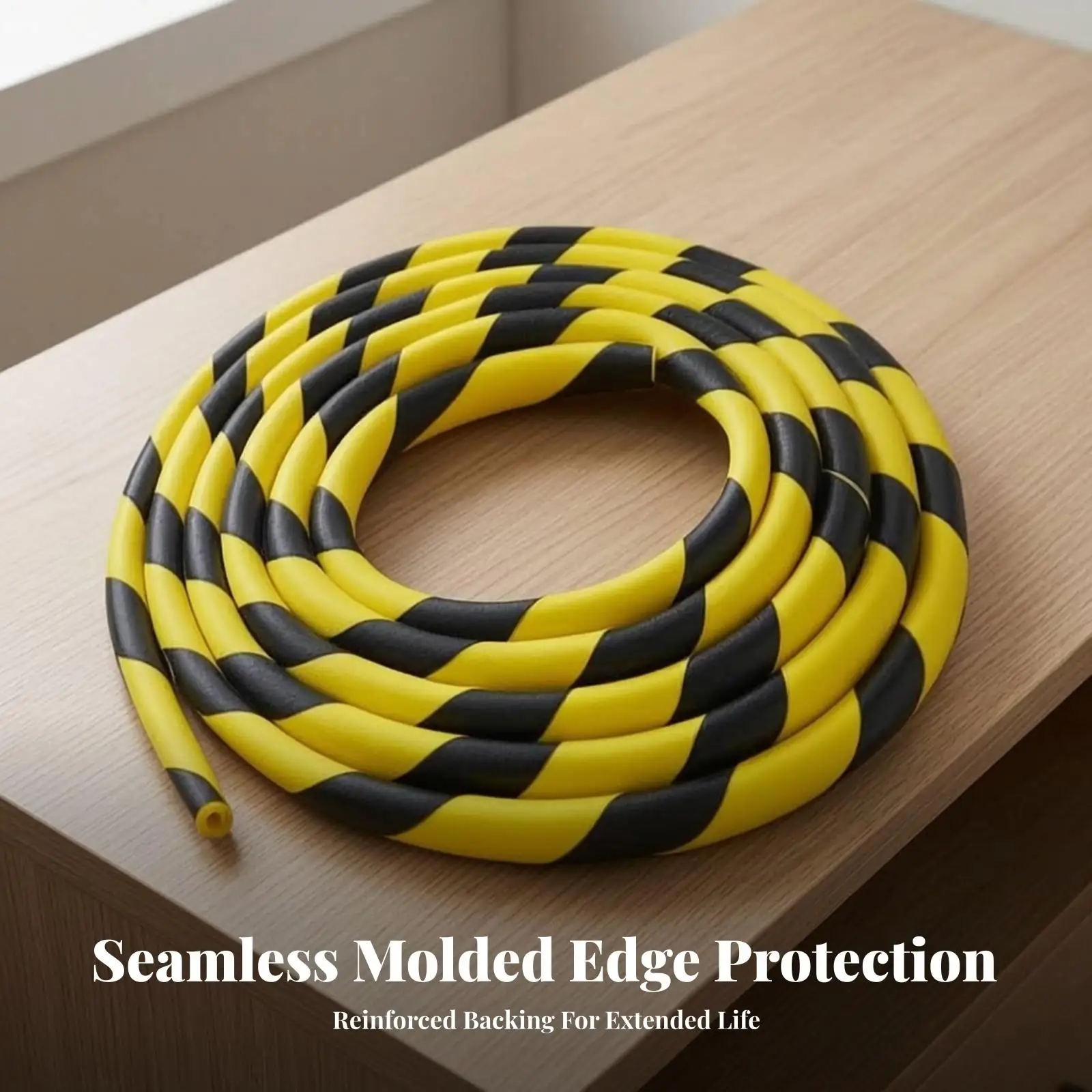 Durable Nitrile Rubber Safety Bumper Strip Channel Shape Edge Protector for Desks and Tables Easy Cut