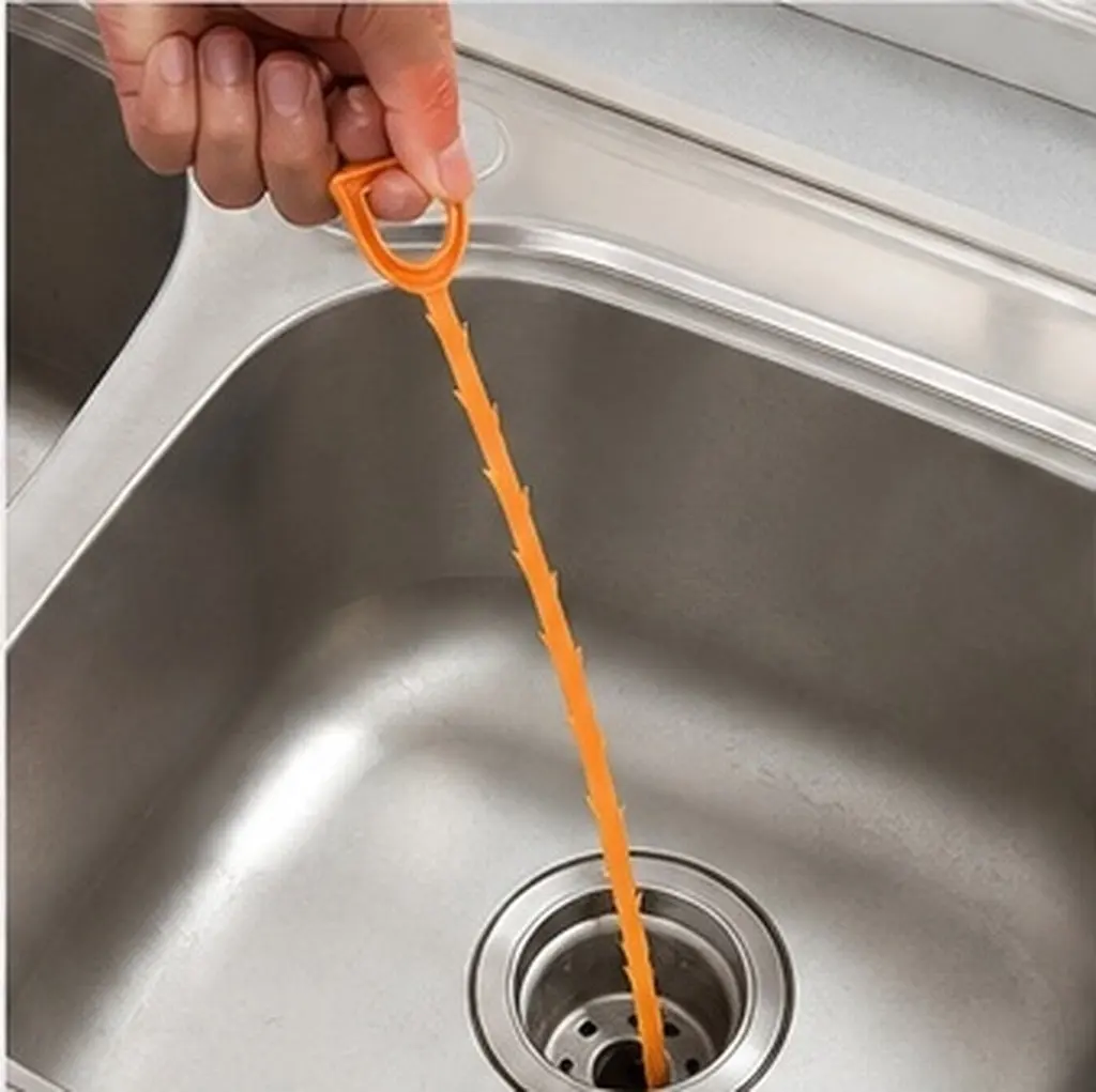 3Pcs Drain Cleaning Tool Soft Barbed Bendable Drain Remover for Hair Food Garbage Clogs in Kitchen Bathroom Shower Tub