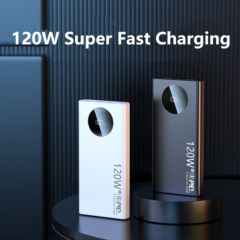 

120W Super Fast Charging 20000mAh Power Bank for Huawei P50 Laptop Powerbank Portable External Battery Charger For iPhone Xiaomi