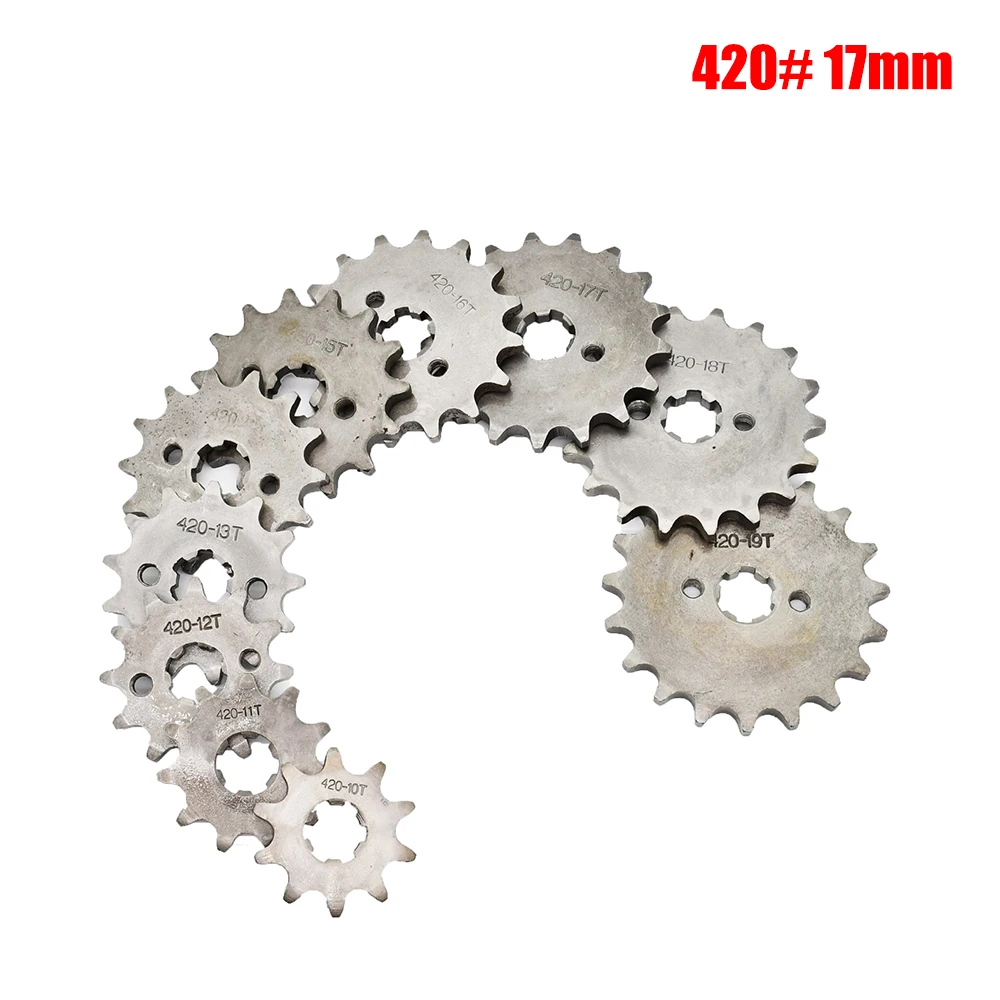 

420 10T 11T 12T 13T 14T 15T 16T 17T 18T 19T Tooth 17mm ID Front Engine Sprocket Motorcycle Part