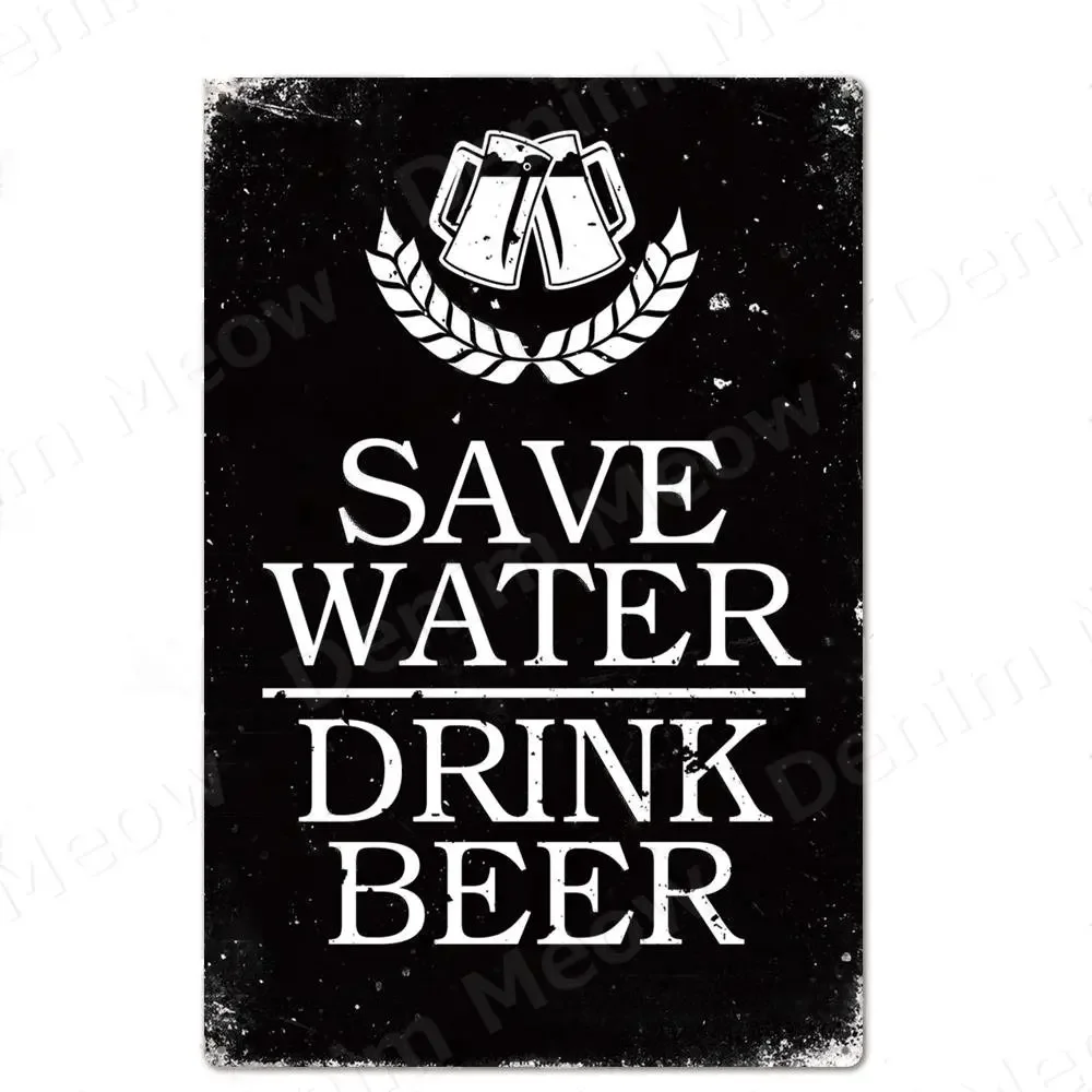 Save Water Drink Beer Plaque Free Beer Here Tin Signs Bar Cafe Pub Wall Decor Ice Cold Peroni Vintage Poster Home Decor MN162