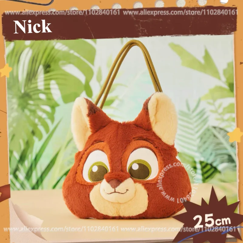 MINISO Crossbody Handbag Disney Zootopia Series Judy Hopps Nick Wild Plush Doll Large Capacity Bag Birthday Gift for Children