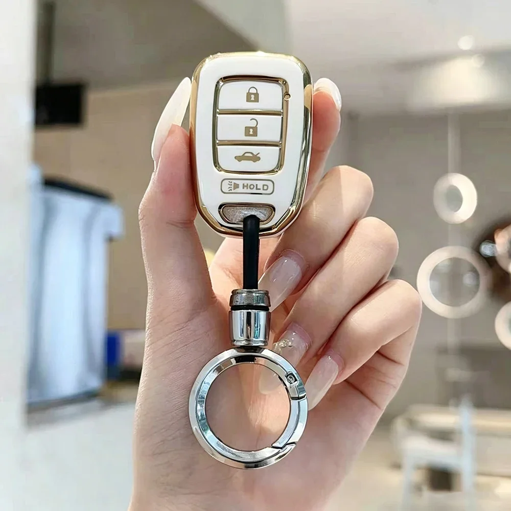 TPU Car Remote Key Cover Case Shell Fob for Honda Accord CIVIC CRV Jazz HR-V HRV 2013 2014 2015 2016 Keychain Accessories