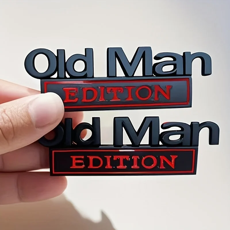 Old Man Edition 3D Emblem Sticker Badge Fender Funny Decals Car Truck Replacement Door Decoration for Universal  Car SUV