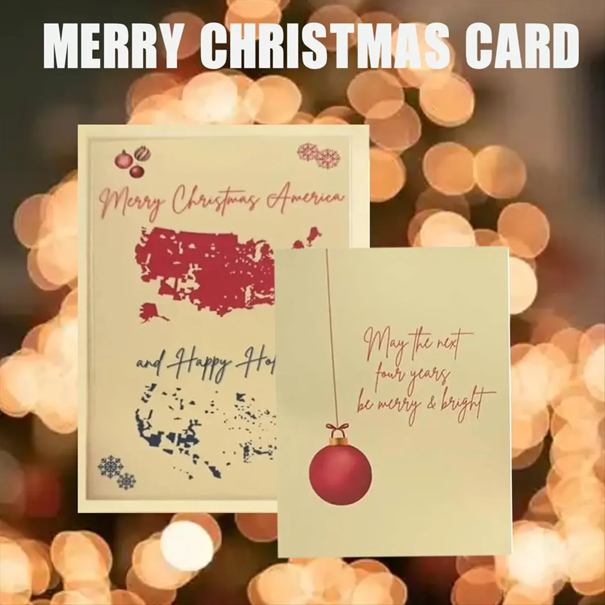 2026 NEW 2024 Merry Christmas America Card, Presidential Election Map Cards, Merry Christmas Card, 2024 Election Map Cards
