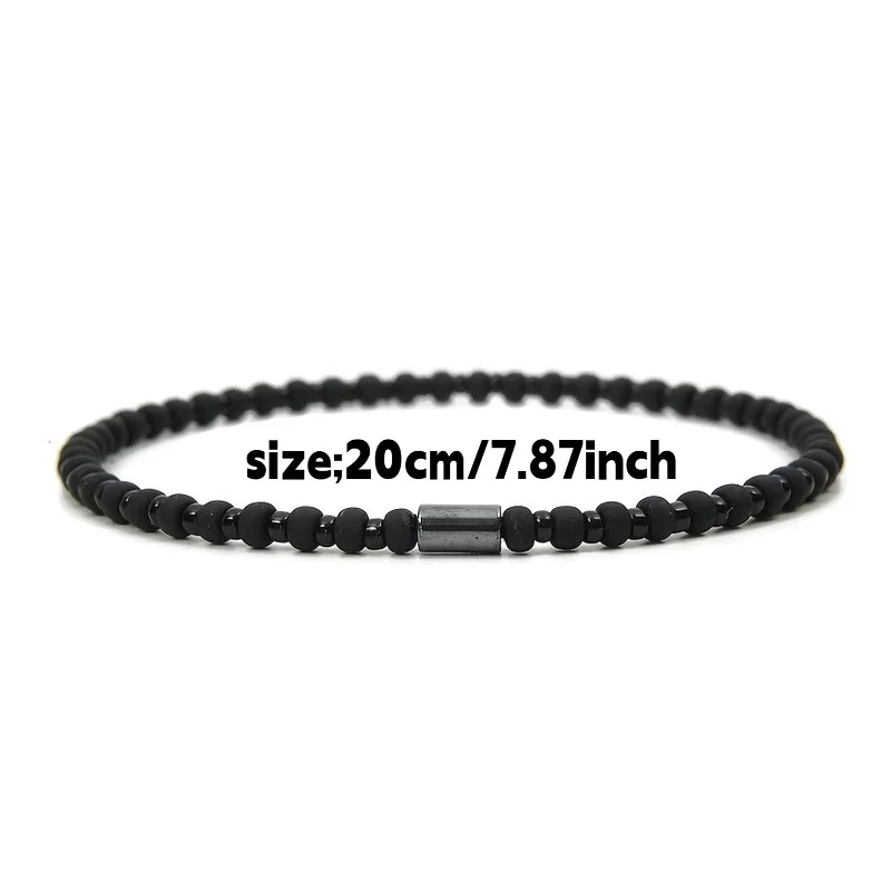 Men Tiger Eye Moss Agate Bead Bracelet 2 Pcs Natural Stone Handmade Stackable Black Fashion Jewelry Strength Gift