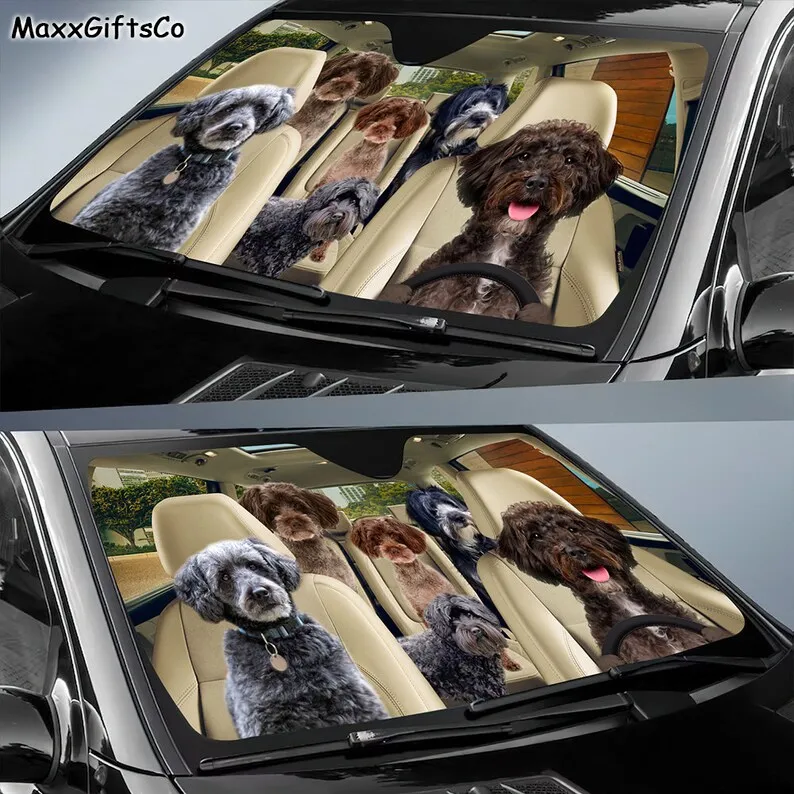 Schnoodle Car Sun Shade, Schnoodle Windshield, Family Dogs Auto Sunshade, Dogs Car Accessories, Irish Terrier Lovers Gifts