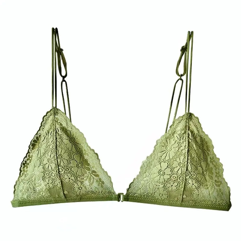 Soutien-gorge triangle élégant de style français, sans armatures, ultra fin, avec bretelles en dentelle et fermeture éclair au dos, lingerie quotidienne pour femme, tailles S M XL BANERDANNI