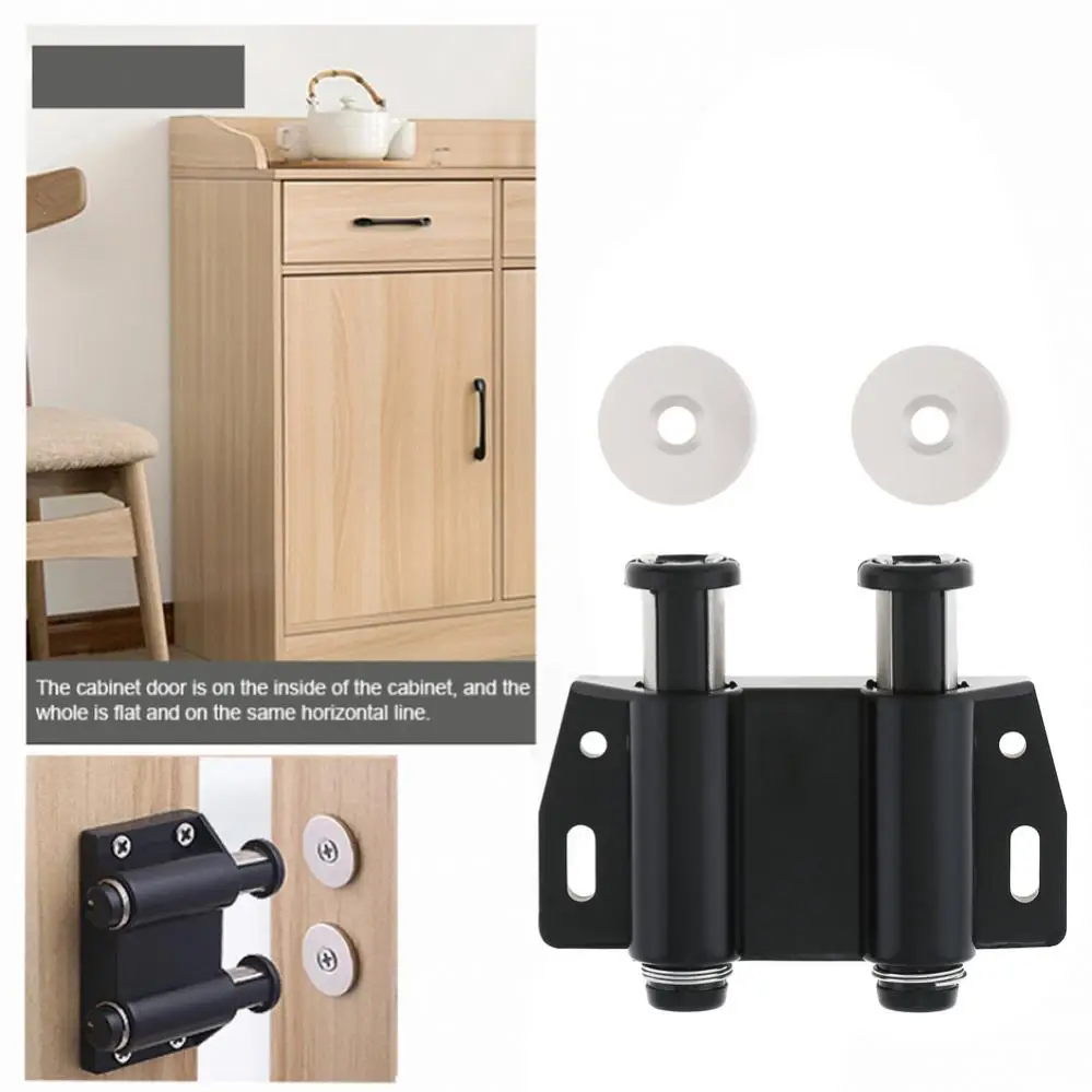 4pcs Pressed Double Round Head Magnetic Catch Push Touch Latch for Cabinet Closet Cupboard Push Release Opener Door Magnets