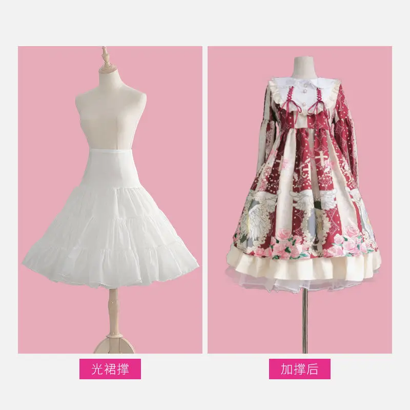 Lolita Underskirt Kawaii Women Skirt Support White Cosplay Petticoat Japan Preppy Style Cute Black Ruffle Fashion Girl