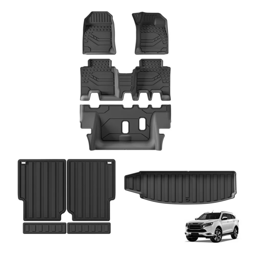 for ISUZU MU-X Fuel 2021-2024 Right Rudder TPE 3D Car Floor Mats Trunk Pad Accessories Foot Mat Odorless Tray Waterproof