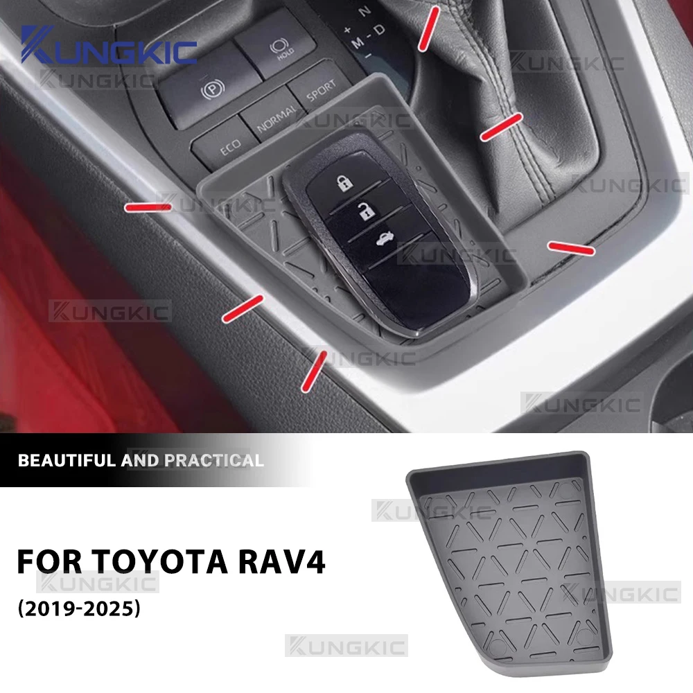 Silicone Gear Storage Box Pad Container For Toyota RAV4 2019 2020 2021 2022 2023 2024 2025 RAV 4 XA50 Car Interior Accessories