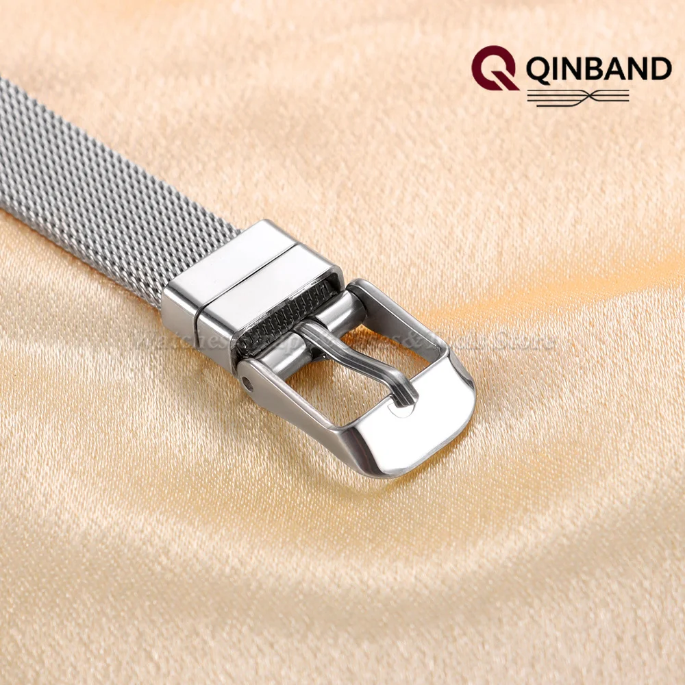 10mm Edelstahl Milanaise Mesh Uhrenarmbänder für Damen für DW für Armani für Smartwatch Ultradünnes Armband Silber Gold Gürtel – Detail 8