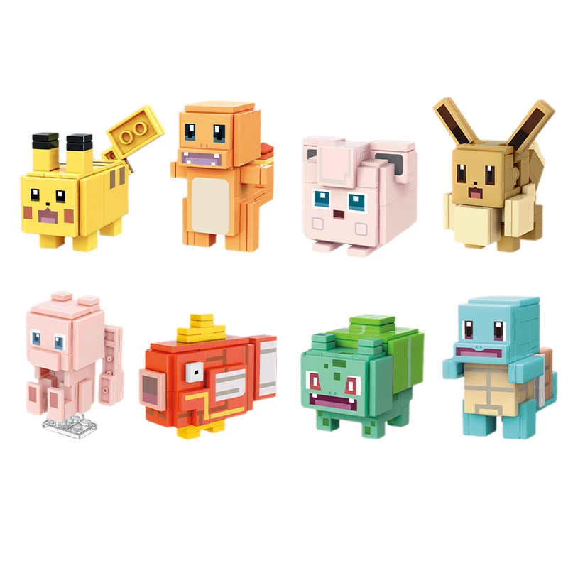 Pokemon Quest Animation Game Peripheral Toys Pokexel Pikachu Snorlax Squirtle Small Doll Anime Action Figure Model Collection