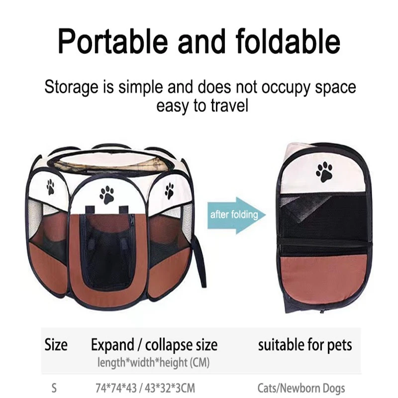 Portable Foldable Cat Tent Cat House Portable Folding Outdoor Travel Pet Tent Cat/Dog Cage Easy Operation Large Cat/Dog Fences