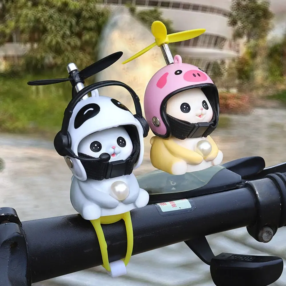 Car Accessories Cute Motorcycle Handlebar Decoration Cat Helmet Propeller Cartoon Riding Equipment Accessories Car Pendant