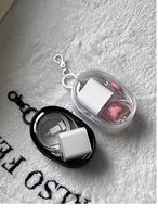Transparent Storage Bags Keychain Data Line Coin Toys Organizer Case Thicken Clear Wallet Keyring Car Key Holder Jewelry Gifts