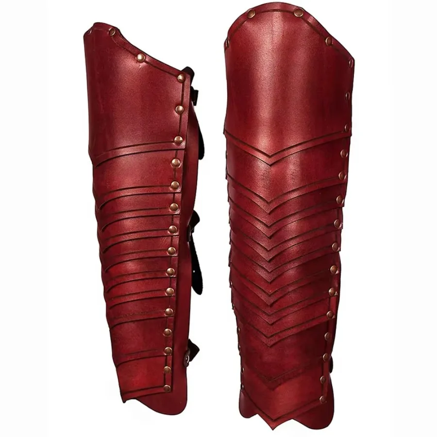 Medieval Elven Knight Leather Leg Shin Guards Armor Gaiters Roman Gladiator Viking Warrior Cosplay Costume Halloween Party Props