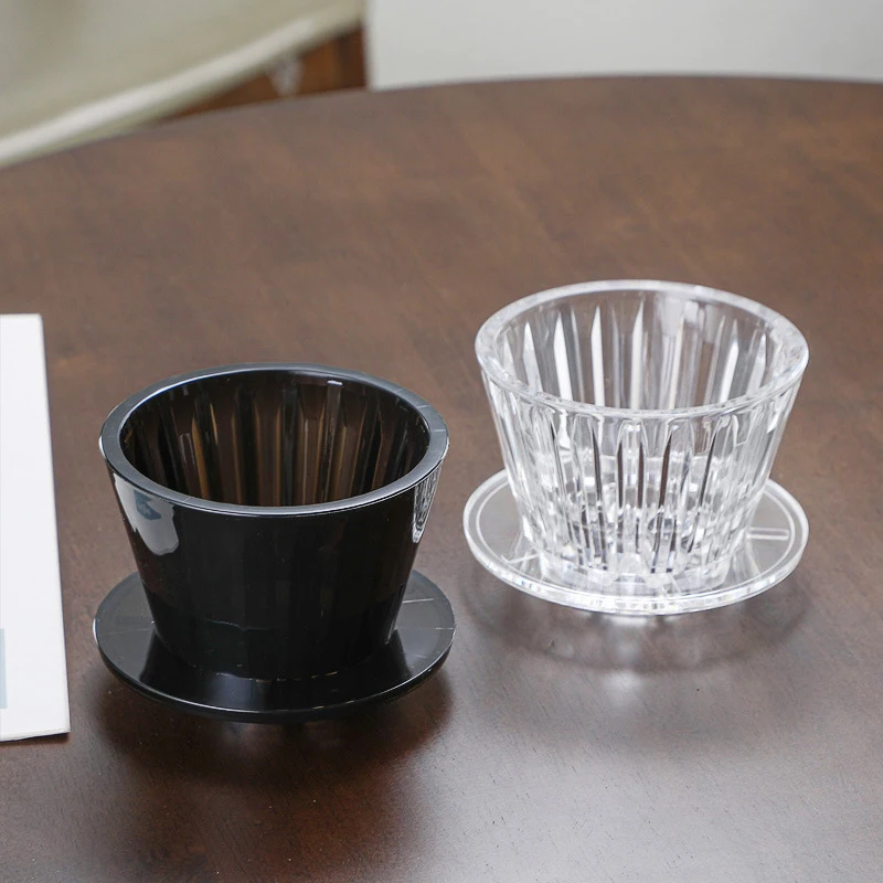 Wave Coffee Dripper Crystal Eye Pour Over Coffee Funnel Filter Cups Coffee Maker Flat Bottom Increase Uniformity