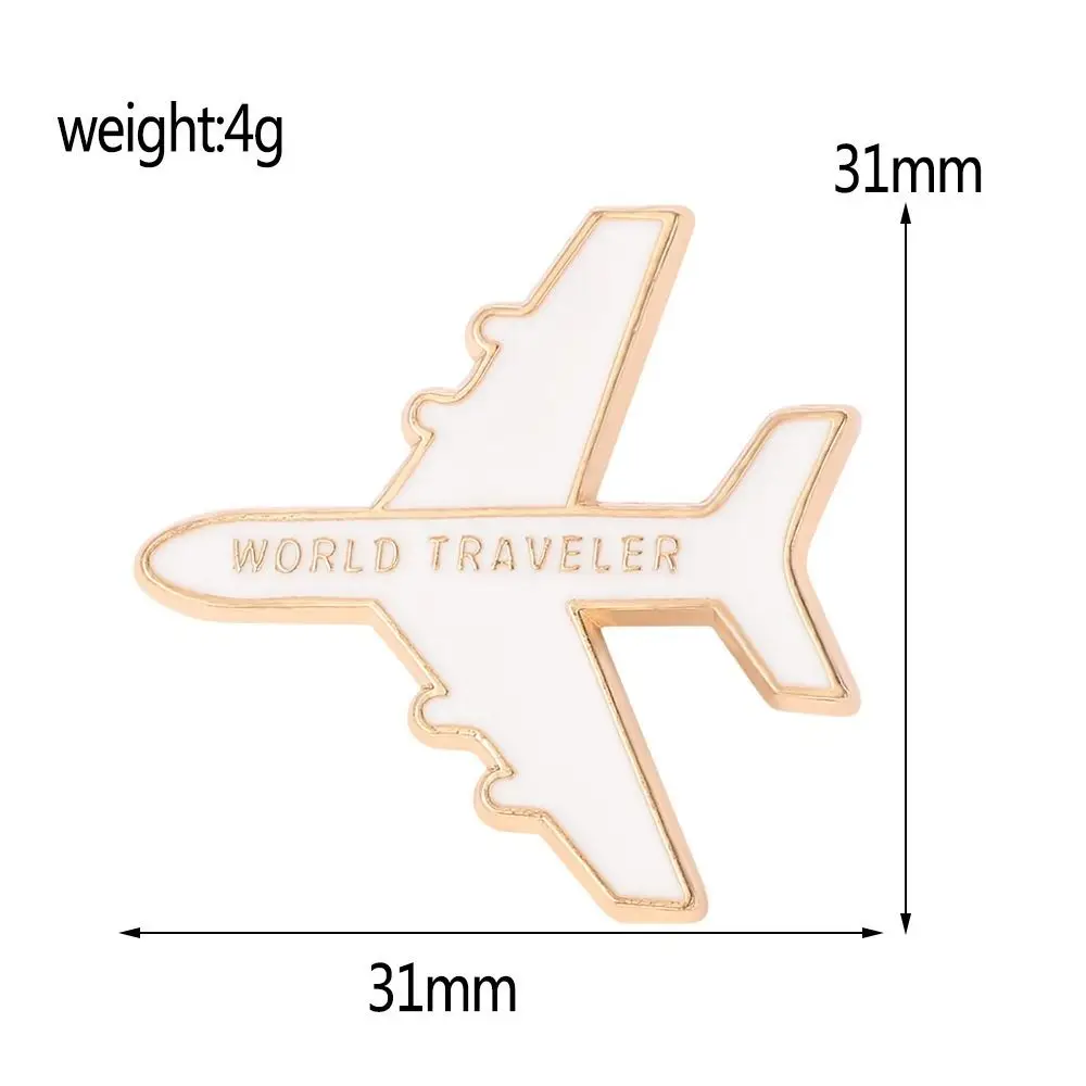 الإبداعية الكرتون طائرة التلبيب دبوس مضحك موضة المعادن شارة مينا بسيطة الرجعية رسالة الطائرات بروش المسافر العالمي #5