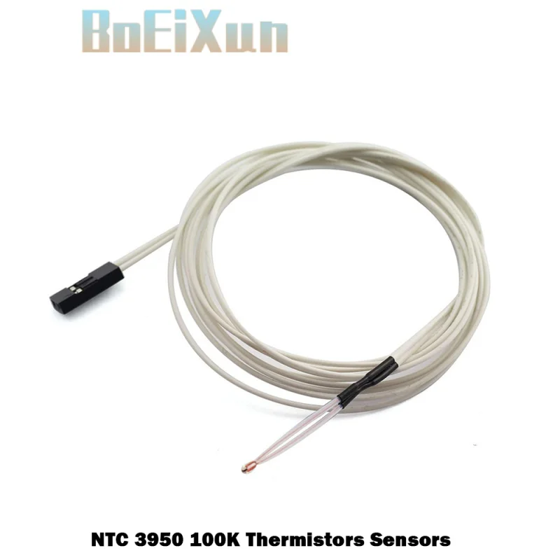 10pcs 100K Ohm NTC 3950 Thermistors Temperature Sensor With Cable Dupont Head For Reprap Mendel Heated Bed 3D Printers Parts