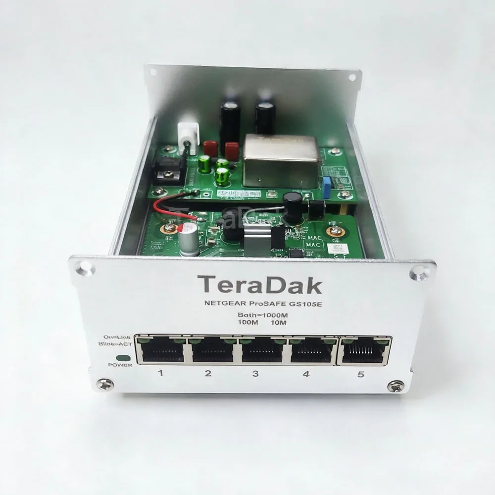 HiFi Audiophile 5-Port Gigabit Managed Network Switch, OCXO/TCXO Clock Upgrade Modified, Low Jitter Ethernet Switch