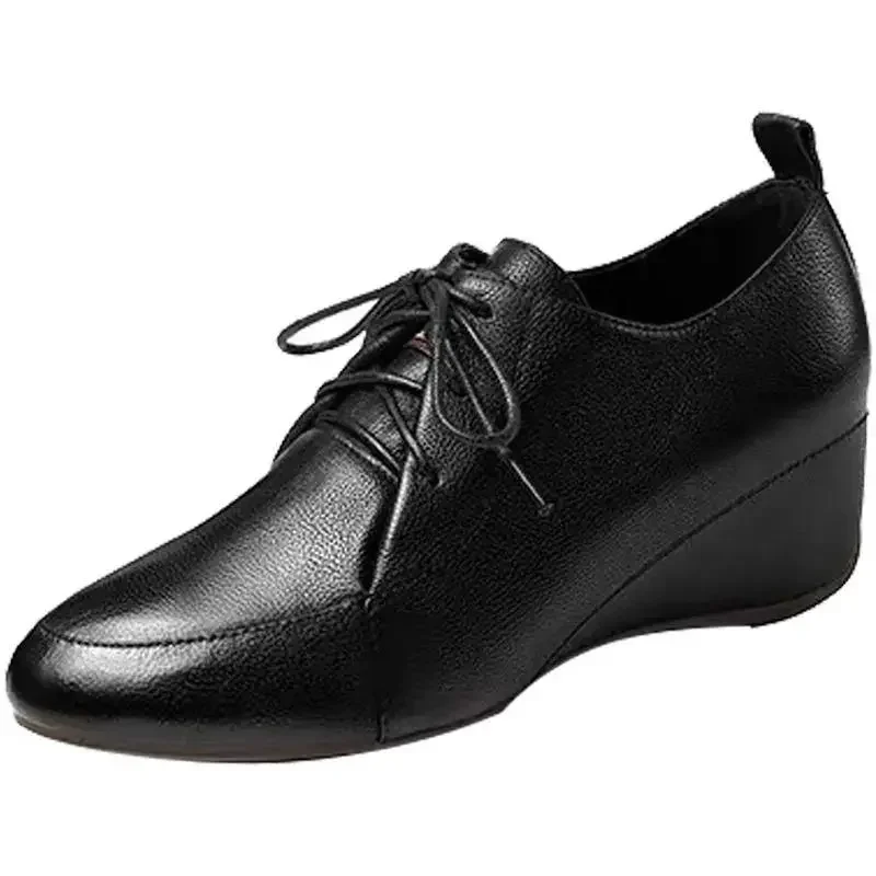 Cressfimix moda donna dolce stringate eleganti scarpe con tacco a zeppa Lady Classic Comfort nero primavera estate scarpe con tacco con Zip A114b