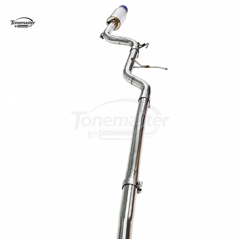 High Flow 304 Stainless Steel Catback Exhaust Acura TSX CL9 2.4L K24A2 2004-2008 Blue Titanium Tip Racing Sound Upgrade Direct