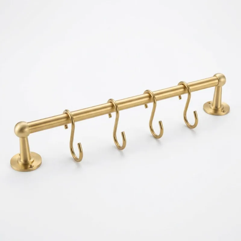 Nordic solid all-copper row hook brass coat hook entrance door wall hook bathroom towel rack  rack